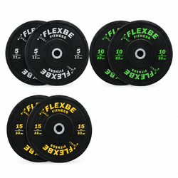 Kit Anilha Olímpica Bumper Crossfit 100kg (6x5+4x10+2x15) Flexbe Fitness - Flexbe Fitness