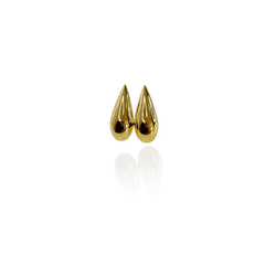 Brinco Gota Grande Banhado em Ouro 18k - BR0284 - Floratta Joias