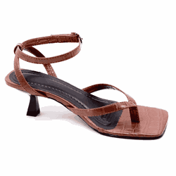 Sandáilia Feminina De Dedo Salto Baixo Fino 5412 C... - Flor da Pele Calçados Femininos