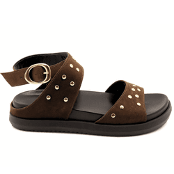 Papete Flatform Flor da Pele Camurça Marrom Confor... - Flor da Pele Calçados Femininos