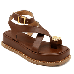 Sandália Flatform Feminina Papete Flor da Pele Tir... - Flor da Pele Calçados Femininos