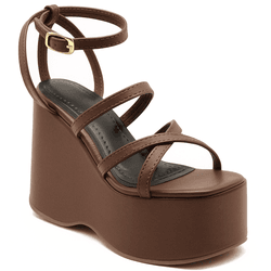 Sandália Feminina Anabela Com Tiras 182158 Floter ... - Flor da Pele Calçados Femininos
