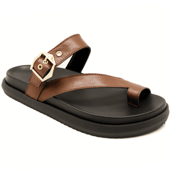 Sandalia Papete Flatform Flor da Pele Floter Cacau... - Flor da Pele Calçados Femininos