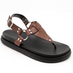 Sandalia Papete Flatform Flor da Pele Floter Cacau... - Flor da Pele Calçados Femininos