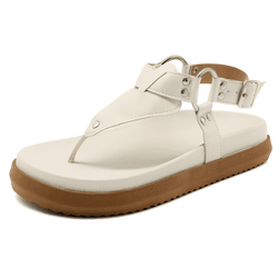 Sandalia Papete Flatform Flor da Pele Napa Off Whi... - Flor da Pele Calçados Femininos