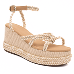 Sandália Feminina Anabela Plataforma Flor da Pele1... - Flor da Pele Calçados Femininos