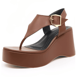 Sandália Anabela Fvela Lateral 9002 Floter Cacau F... - Flor da Pele Calçados Femininos