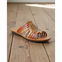Sandália Rasteira em Couro Whisk color - Flor de Couro | Sandálias e Botas Femininas