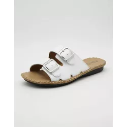 Sandália Birken em Couro Branco - Flor de Couro | Sandálias e Botas Femininas