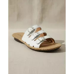 Sandália Birken em Couro Branco - Flor de Couro | Sandálias e Botas Femininas