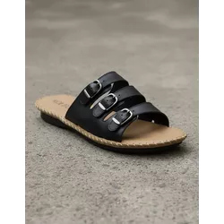 Sandália Birken em Couro Preto - Flor de Couro | Sandálias e Botas Femininas