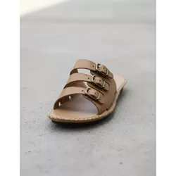 Sandália Birken em Couro Whisky - Flor de Couro | Sandálias e Botas Femininas