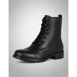 Bota Feminina Coturno Cano Curto Couro Legítimo Preto - Flor de Couro | Sandálias e Botas Femininas