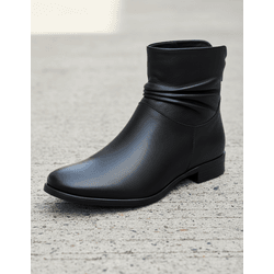 Bota Feminina Cano Curto Couro Legítimo Preto - Flor de Couro | Sandálias e Botas Femininas