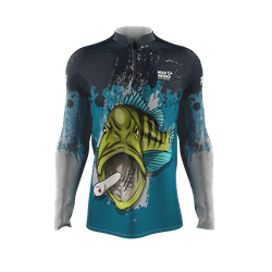 Camiseta Masculina Mar Negro Fishing Tucunaré Azul 2021 - Focanapesca