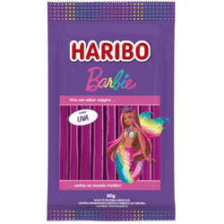 BALA DE GELATINA STICKS BARBIE UVA 80 G - PADRÃO FONZAR