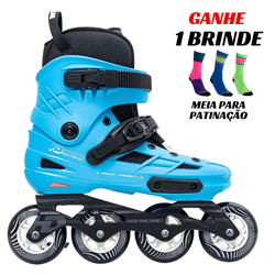 Patins New Skull II Azul Inline HD Freestyle 80mm Abec 9