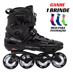 Patins New Skull II Preto Inline HD Freestyle 80mm Abec 9 - ... - 775 Franca