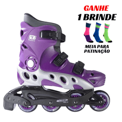 Patins Inline Traxart Spectro Roxo 72mm ABEC-5