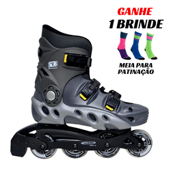 Patins Spectro Inline Iniciante Traxart Abec 5 Cinza