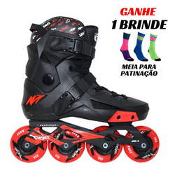 Patins Inline Freestyle Traxart Revolt Preto 80MM ABEC-9 - 8... - 775 Franca