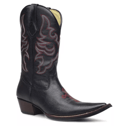 Bota Texana Masculina Couro Dallas Preto - 28871 - FRANCABOOTS 