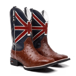 BOTA MASCULINA REPLICA COURO AVESTRUZ BANDEIRA Fra... - FRANCABOOTS 