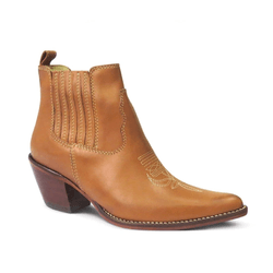 BOTINA FEMININA COURO LATEGO TAN - Sv202303 - FRANCABOOTS 