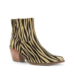 BOTINA FEMININA COURO ESTAMPADO TIGRE - Sv202306 - FRANCABOOTS 