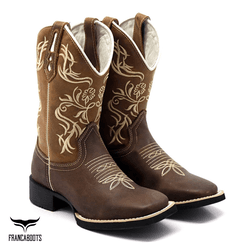 BOTA TEXANA FRANCA BOOTS BICO QUADRADO BORDADO CAR... - FRANCABOOTS 