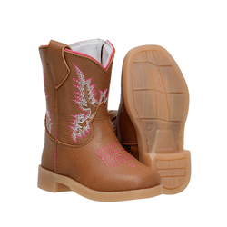 BOTA BABY TEXANA DE COURO BORDADA - CP202237/080 - FRANCABOOTS 