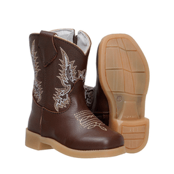 BOTA BABY TEXANA DE COURO CAFÉ-BEGE - CP202118 - FRANCABOOTS 