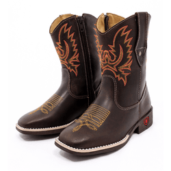 BOTA TEXANA INFANTIL BORDADA EM COURO - FB202206 - FRANCABOOTS 