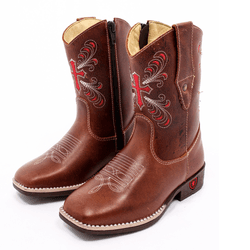 BOTA TEXANA INFANTIL BORDADA CRUZ - FB2021104 - FRANCABOOTS 