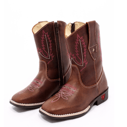 bota texana infantil bordada EM COURO - FB202202 - FRANCABOOTS 