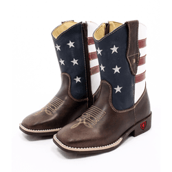 BOTA TEXANA INFANTIL BORDADA USA - 201957 - FRANCABOOTS 