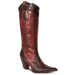 BOTA TEXANA FEMININA COURO DALLAS CAFÉ - Sv202279 - FRANCABOOTS 