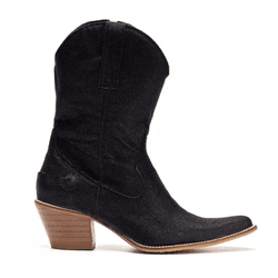 Bota Texana Feminina Couro Brilhante Preto - SV20... - FRANCABOOTS 