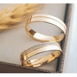 Par de Alianças Gratidão 18K - GRA-5MM-18K - Gerlu Joias