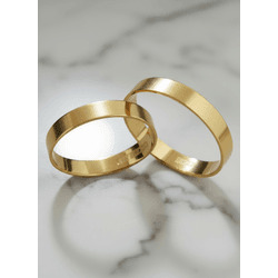Par de Alianças Toronto 18K - TOR-4MM-18K - Gerlu Joias