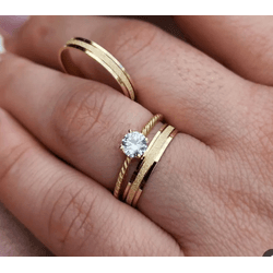 Par de Alianças Vega 18K - VEG-3MM-18K - Gerlu Joias