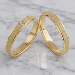 Par de Alianças Hera 14K - HER-3MM-14K - Gerlu Joias