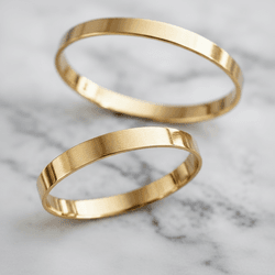 Par de Alianças Los Angeles 14K - LAX-2MM-14K - Gerlu Joias