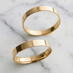 Par de Alianças Sydney 14K - SYD-3MM-14K - Gerlu Joias