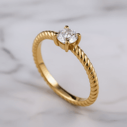 Anel Altair de Ouro 14K Casamento - ALT-14K - Gerlu Joias