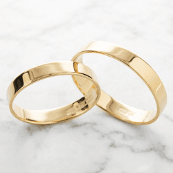 Par de Alianças Toronto 18K - TOR-4MM-18K - Gerlu Joias