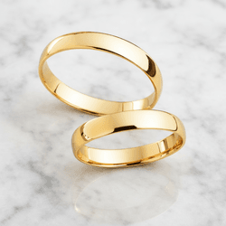 Par de Alianças Londres 18K - LON-3MM-18K - Gerlu Joias