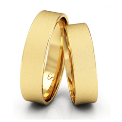 Par de Alianças Casamento Ouro 14K Diamantadas 5mm... - Gerlu Joias