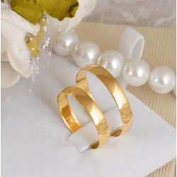 Par de Alianças de Casamento Ouro 14K Tradicional ... - Gerlu Joias