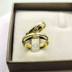 Par de Alianças Trabalhadas 6 mm em Ouro 18K - AL1... - Gerlu Joias